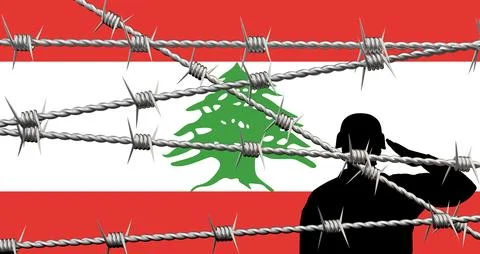 Lebonan barbed wire Stock Illustration