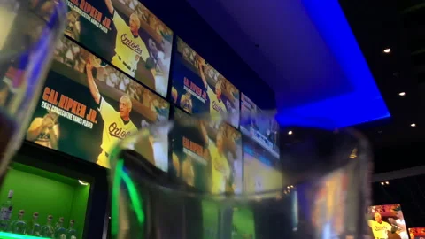 Lebron James Passes Kareem As NBA Leading Scorer on Tv's in Sports Bar Stock Footage 232628571