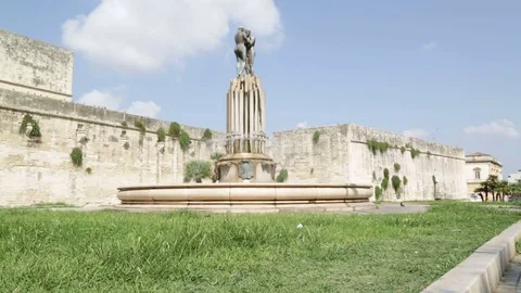 LECCE, ITALY - August, 2017 the statue of the lovers Stock Footage 80207873