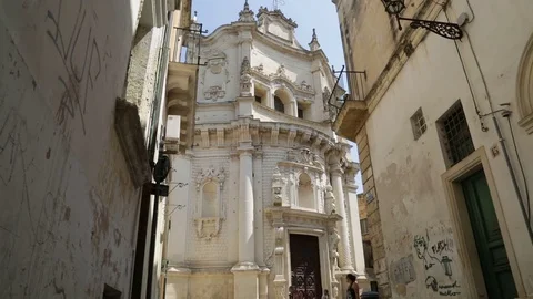 LECCE, ITALY - August 21, 2017 St. Matthew Church Stock Footage 80095089