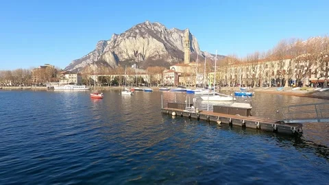 Lecco and the small harbour Video stock 232203483