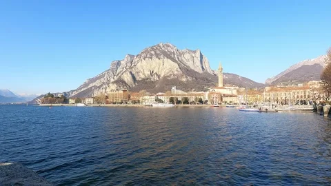 Lecco, between Lake Como and the mountains Vídeo Stock 232034604