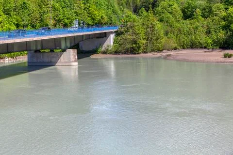 Lech river bridge Stock Photos