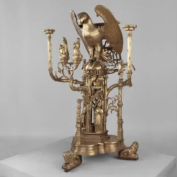 Lectern in the Form of an Eagle ca. 1500 Attributed to Jehan Aert van Trich.. Stock Photos