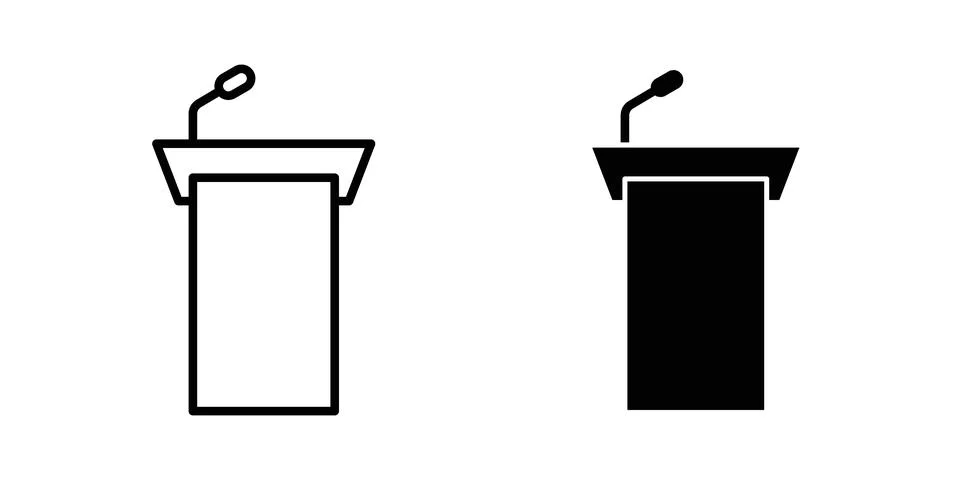 Lectern icon set. Vector EPS 10 Stock Illustration