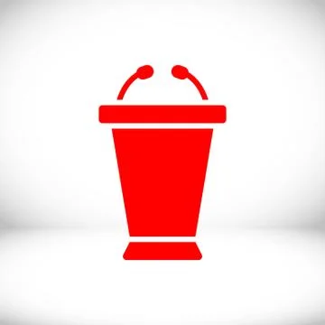 Lectern with microphone icon stock vector illustration flat design Stock Illustration