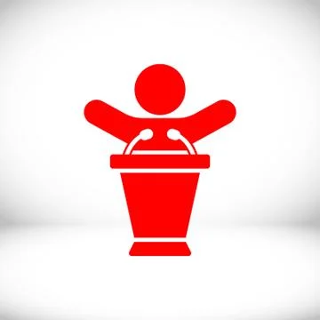 Lectern with microphone icon stock vector illustration flat design イラスト素材
