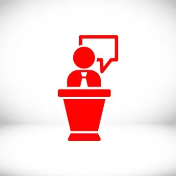 Lectern with microphone icon stock vector illustration flat design イラスト素材