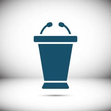 Lectern with microphone icon stock vector illustration flat design Stock Illustration