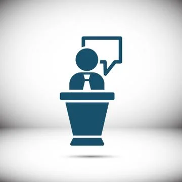 Lectern with microphone icon stock vector illustration flat design Stockillustratie