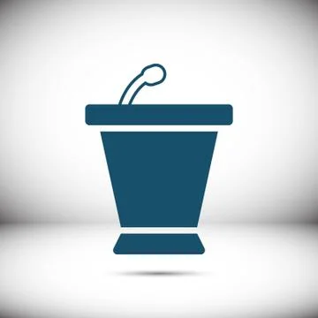 Lectern with microphone icon stock vector illustration flat design Stock Illustration