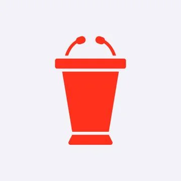 Lectern with microphone icon stock vector illustration flat design Stock Illustration