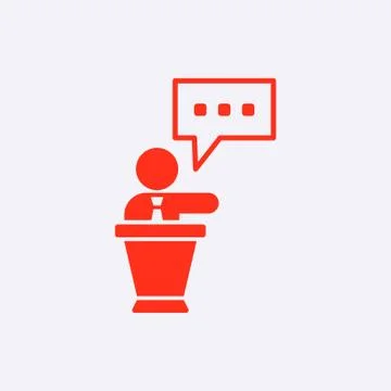 Lectern with microphone icon stock vector illustration flat design Stock Illustration