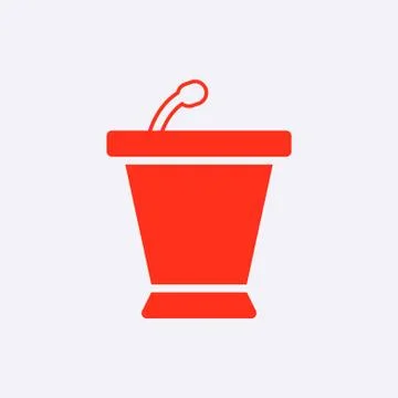 Lectern with microphone icon stock vector illustration flat design Illustrazione stock