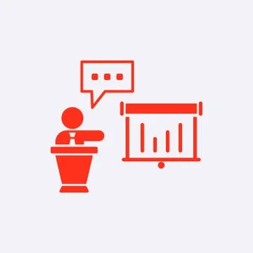 Lectern with microphone icon stock vector illustration flat design Stock Illustration