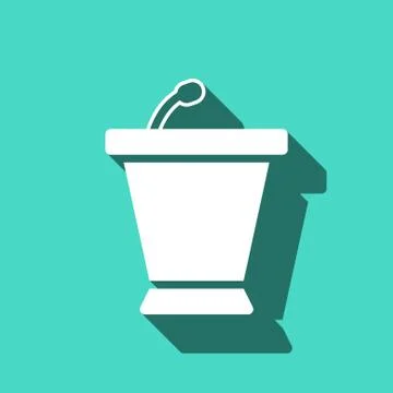 Lectern with microphone icon stock vector illustration flat design Stock Illustration