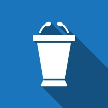 Lectern with microphone icon stock vector illustration flat design Stock Illustration