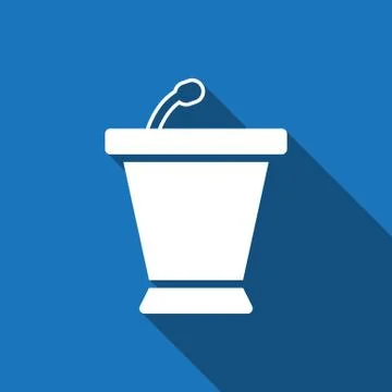 Lectern with microphone icon stock vector illustration flat design Illustrazione stock