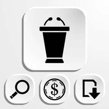 Lectern with microphone icon stock vector illustration flat design イラスト素材