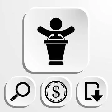 Lectern with microphone icon stock vector illustration flat design Stock Illustration