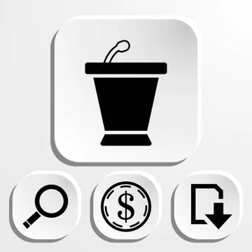 Lectern with microphone icon stock vector illustration flat design Stock Illustration