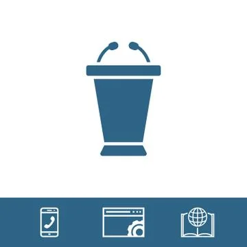 Lectern with microphone icon stock vector illustration flat design Stock Illustration