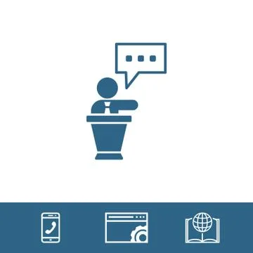 Lectern with microphone icon stock vector illustration flat design Ilustração Stock