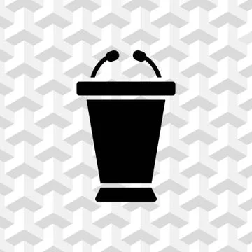 Lectern with microphone icon stock vector illustration flat design Stock Illustration