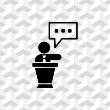 Lectern with microphone icon stock vector illustration flat design Stock Illustration