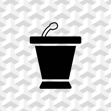 Lectern with microphone icon stock vector illustration flat design Stock Illustration