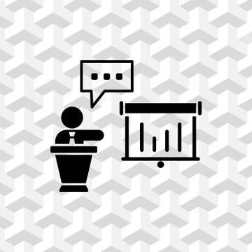 Lectern with microphone icon stock vector illustration flat design Stock Illustration