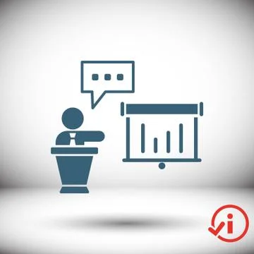 Lectern with microphone icon stock vector illustration flat design イラスト素材
