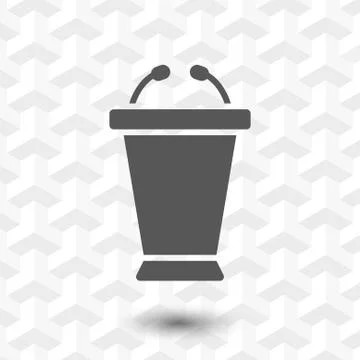 Lectern with microphone icon stock vector illustration flat design Stock Illustration