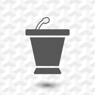 Lectern with microphone icon stock vector illustration flat design Stock Illustration