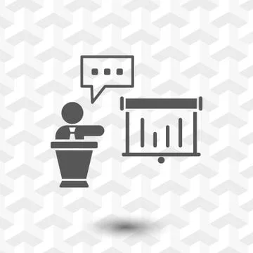 Lectern with microphone icon stock vector illustration flat design Stock Illustration