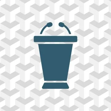 Lectern with microphone icon stock vector illustration flat design Stock Illustration