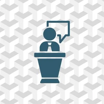 Lectern with microphone icon stock vector illustration flat design Stock Illustration