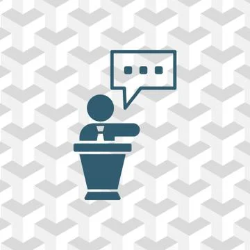 Lectern with microphone icon stock vector illustration flat design Stock Illustration