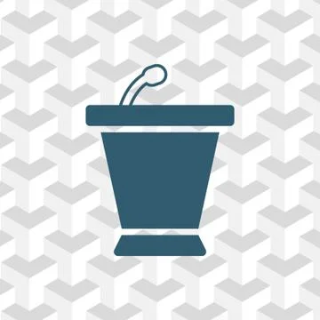 Lectern with microphone icon stock vector illustration flat design Stock Illustration