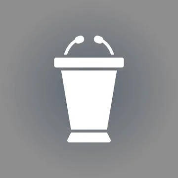 Lectern with microphone icon stock vector illustration flat design Stock Illustration