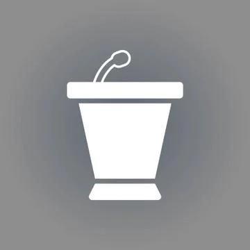 Lectern with microphone icon stock vector illustration flat design Stock Illustration