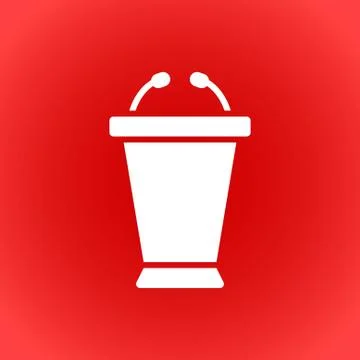 Lectern with microphone icon stock vector illustration flat design Illustrazione stock