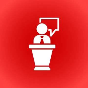 Lectern with microphone icon stock vector illustration flat design Stock Illustration