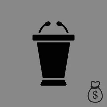 Lectern with microphone icon stock vector illustration flat design Stock Illustration