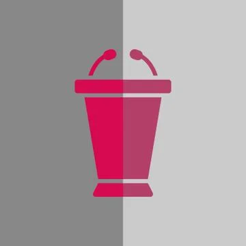 Lectern with microphone icon stock vector illustration flat design Stock Illustration