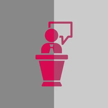 Lectern with microphone icon stock vector illustration flat design Stock Illustration