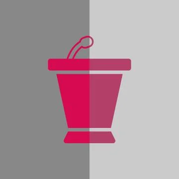 Lectern with microphone icon stock vector illustration flat design Stock Illustration