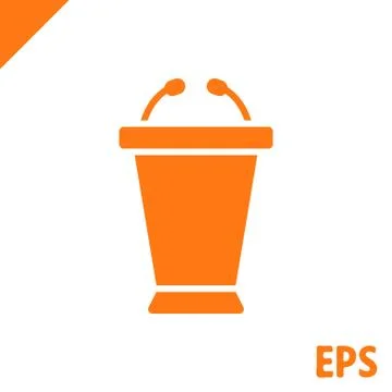 Lectern with microphone icon stock vector illustration flat design Stock Illustration