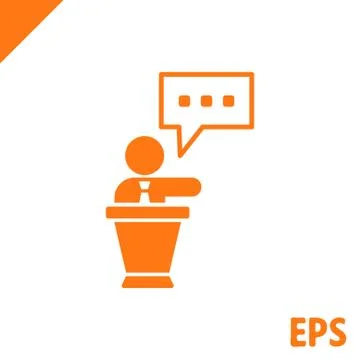 Lectern with microphone icon stock vector illustration flat design Illustrazione stock
