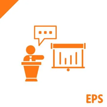 Lectern with microphone icon stock vector illustration flat design Illustrazione stock